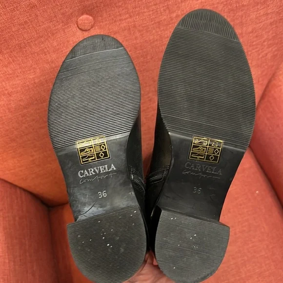 CARVELA BLACK‎ LEATHER RIDING BOOTS - Picture 8 of 10